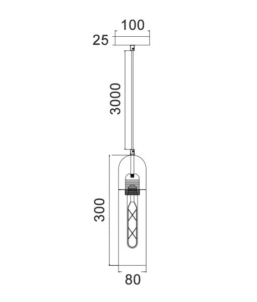 PASTILLE: Interior Round Top Cylinder Glass Pendant Lights Pendant