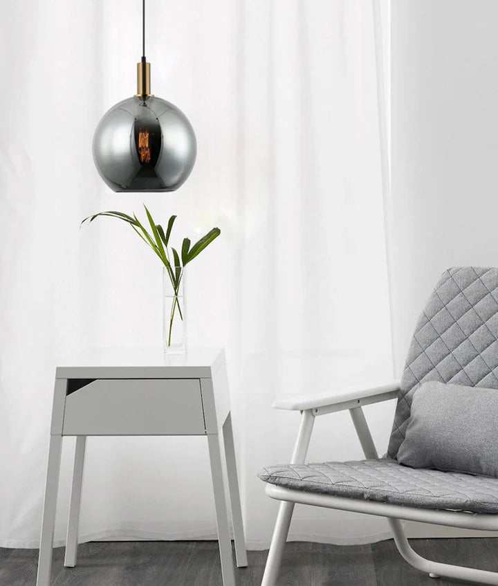PATERA: Interior Glass with Extended Bronze Highlight Pendant Lights Pendant