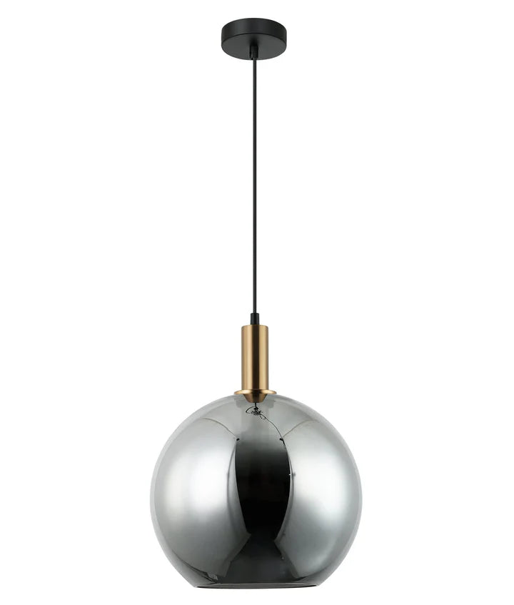 PATERA: Interior Glass with Extended Bronze Highlight Pendant Lights Smokey Black Pendant
