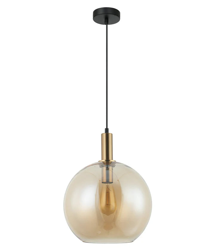 PATERA: Interior Glass with Extended Bronze Highlight Pendant Lights Amber Pendant