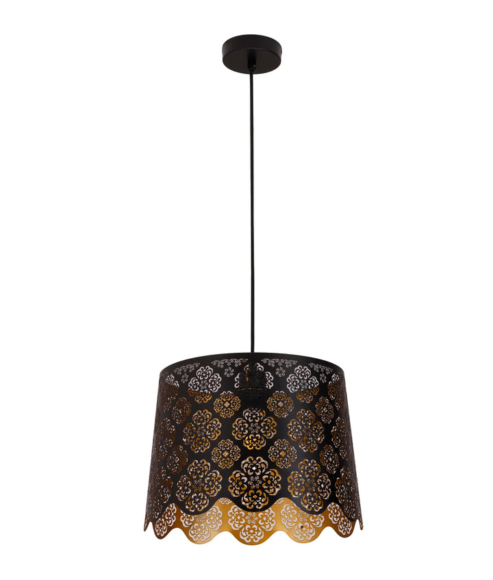 PENSHADE: Interior Slanted with Flower Pattern Laser Cut Pendant Lights Black Pendant