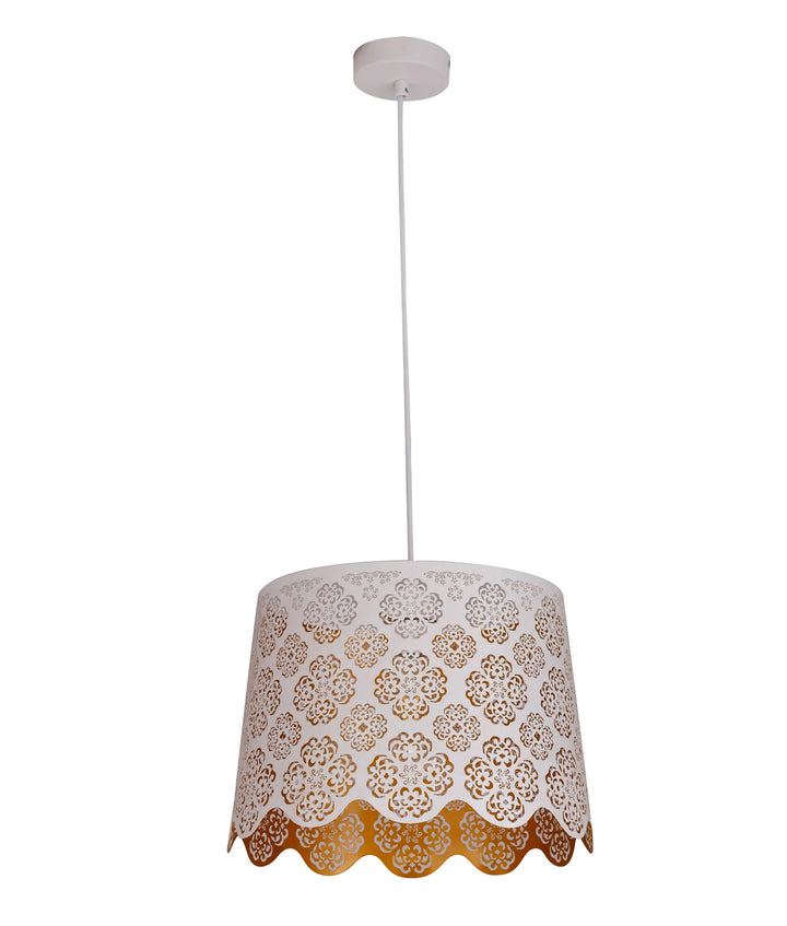 PENSHADE: Interior Slanted with Flower Pattern Laser Cut Pendant Lights White Pendant