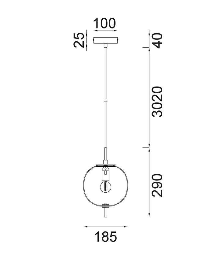 PINO: Interior Opal Matte / Smokey Black Mirror Finish Glass Round Pendant Lights Pendant
