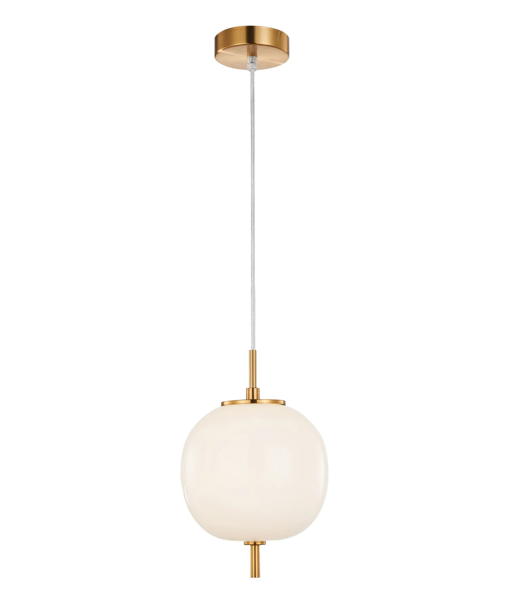 PINO: Interior Opal Matte / Smokey Black Mirror Finish Glass Round Pendant Lights Opal Matte Pendant