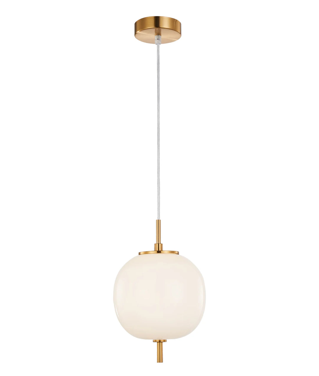 PINO: Interior Opal Matte / Smokey Black Mirror Finish Glass Round Pendant Lights Opal Matte Pendant