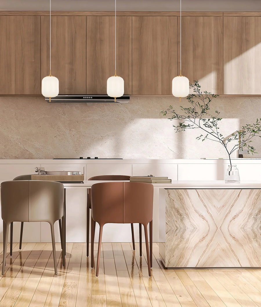 PINO: Interior Opal Matte / Smokey Black Mirror Finish Jar Pendant Lights Pendant