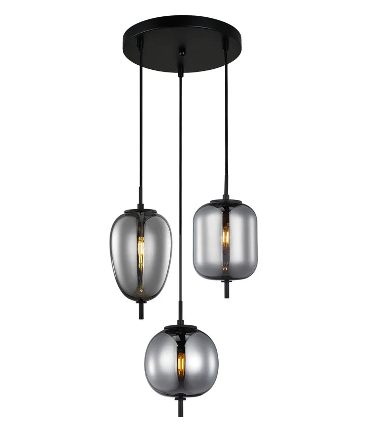 PINO: Interior Opal Matte / Smokey Black Mirror Finish multiple Pendant Lights Smokey Black Mirror Finish Pendant
