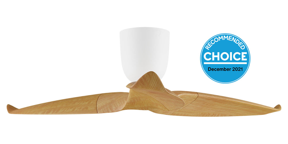 AE3+ DC Ceiling Fan with Light Timber White with Light Timber Ceiling Fan