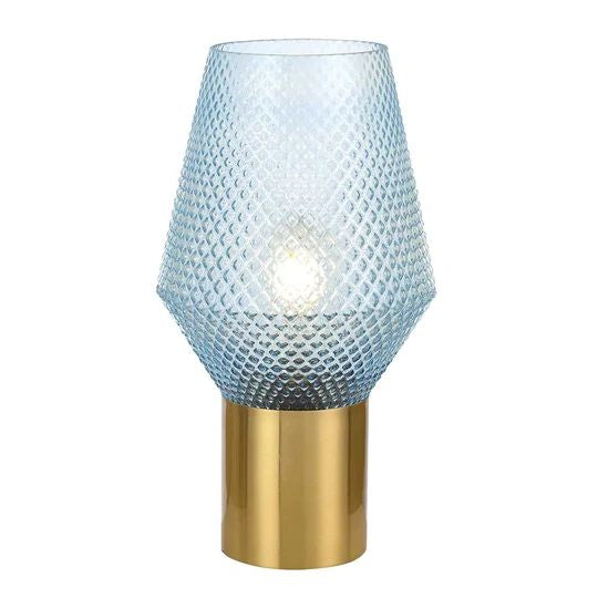 TELBIX RENE TABLE LAMP BLUE ANTIQUE GOLD TABLE LAMP