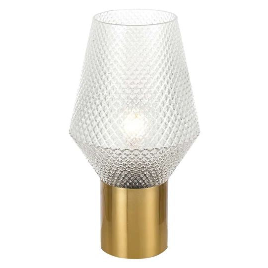TELBIX RENE TABLE LAMP CLEAR ANTIQUE GOLD TABLE LAMP