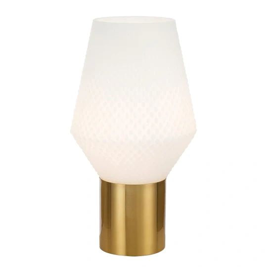 TELBIX RENE TABLE LAMP OPAL MATT ANTIQIE GOLD TABLE LAMP