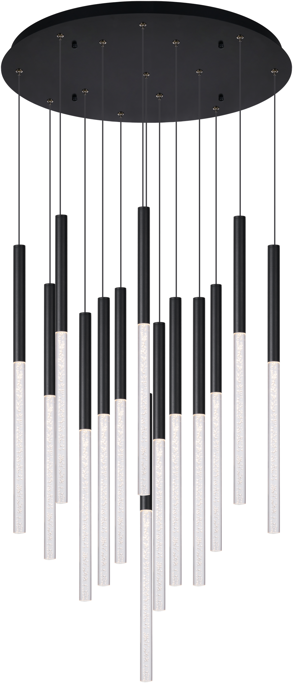 Calibo Rhea 14 Light Pencil Drop LED Pendant Black Pendant
