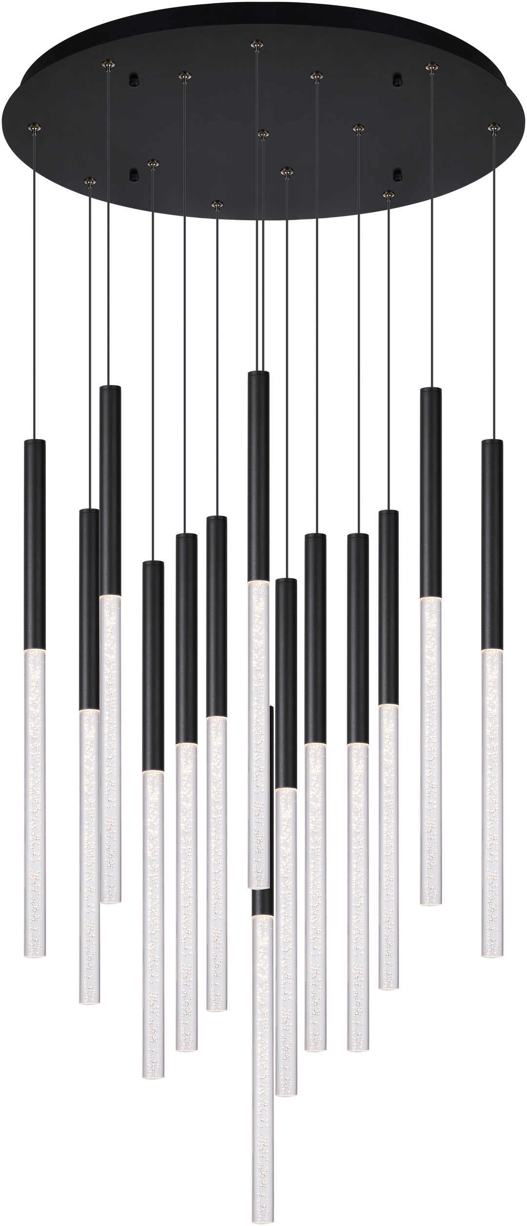 Calibo Rhea 14 Light Pencil Drop LED Pendant Black Pendant