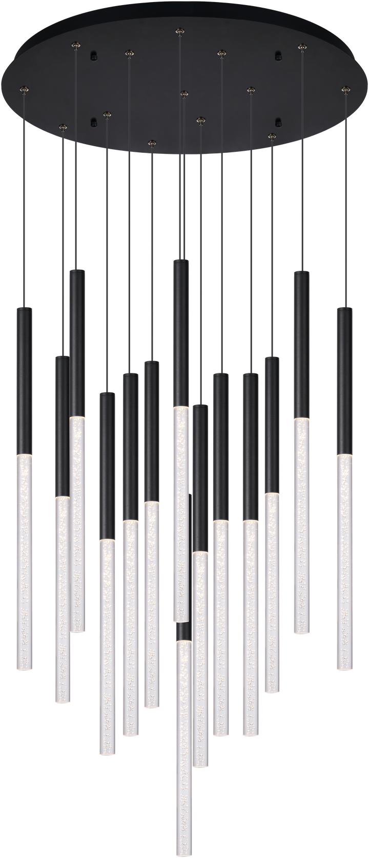 Calibo Rhea 14 Light Pencil Drop LED Pendant Black Pendant