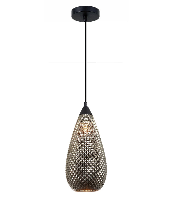 RICTUS: Bohemian Glass with Quadrilateral Segments Tear Drop Shape Pendant Lights Chrome Pendant