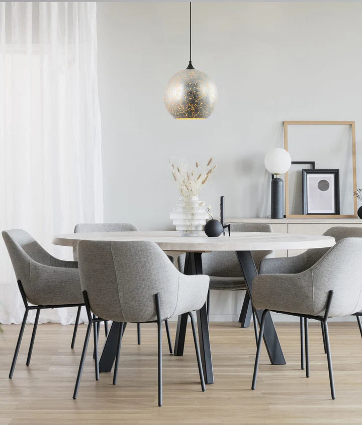 ROCHE: Interior Wine Glass Shape Matte Gold / Chrome Glass Pendant Lights Pendant