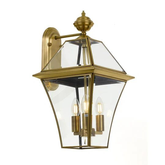TELBIX RYE 27 SOLID BRAS EXTERIOR WALL LIGHT BRASS WALL LIGHT