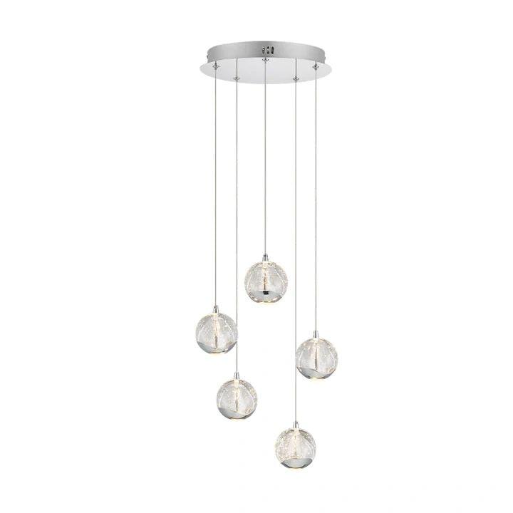 Telbix-SEGOVIA 5 LIGHT PENDANT Chrome Pendant