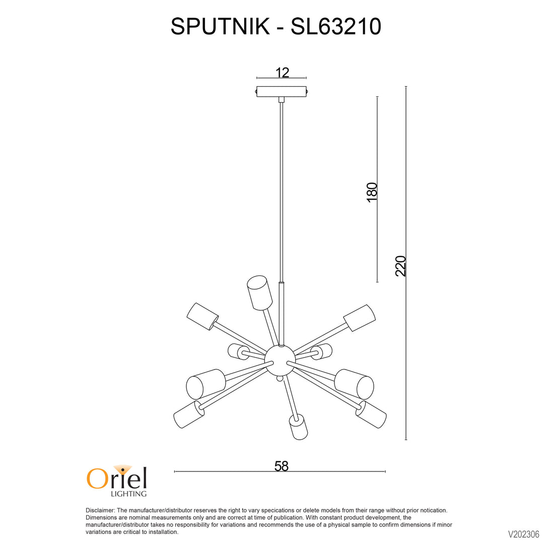 SPUTNIK 6 OR 10-light Groovy Satellite Pendant Pendant