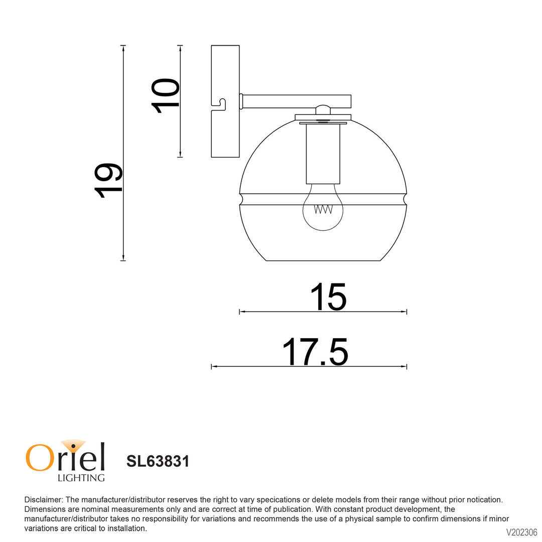 RENO WALL Clear Glass Wall Light WALL LIGHT