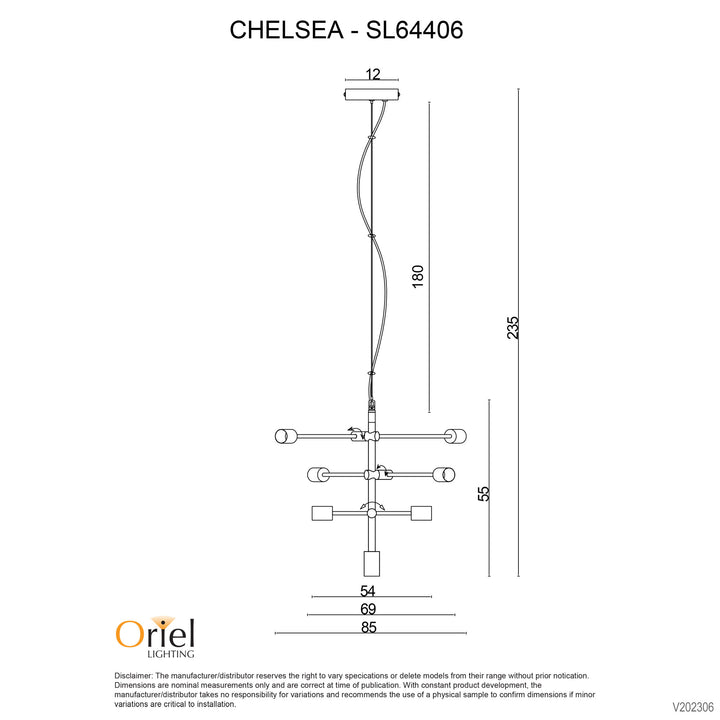 CHELSEA Black Contemporary Satellite Pendant Pendant