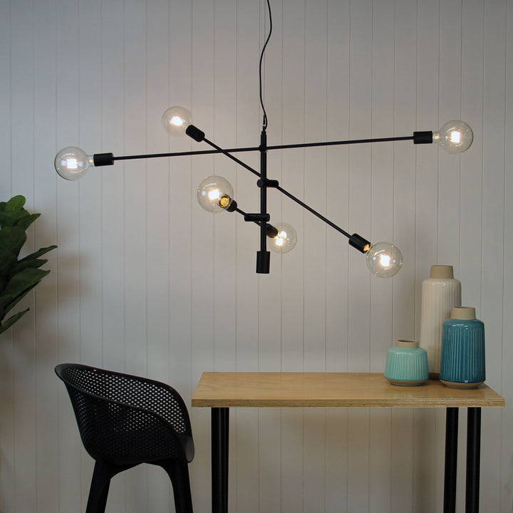 CHELSEA.120 Black Large Contemporary Pendant Pendant