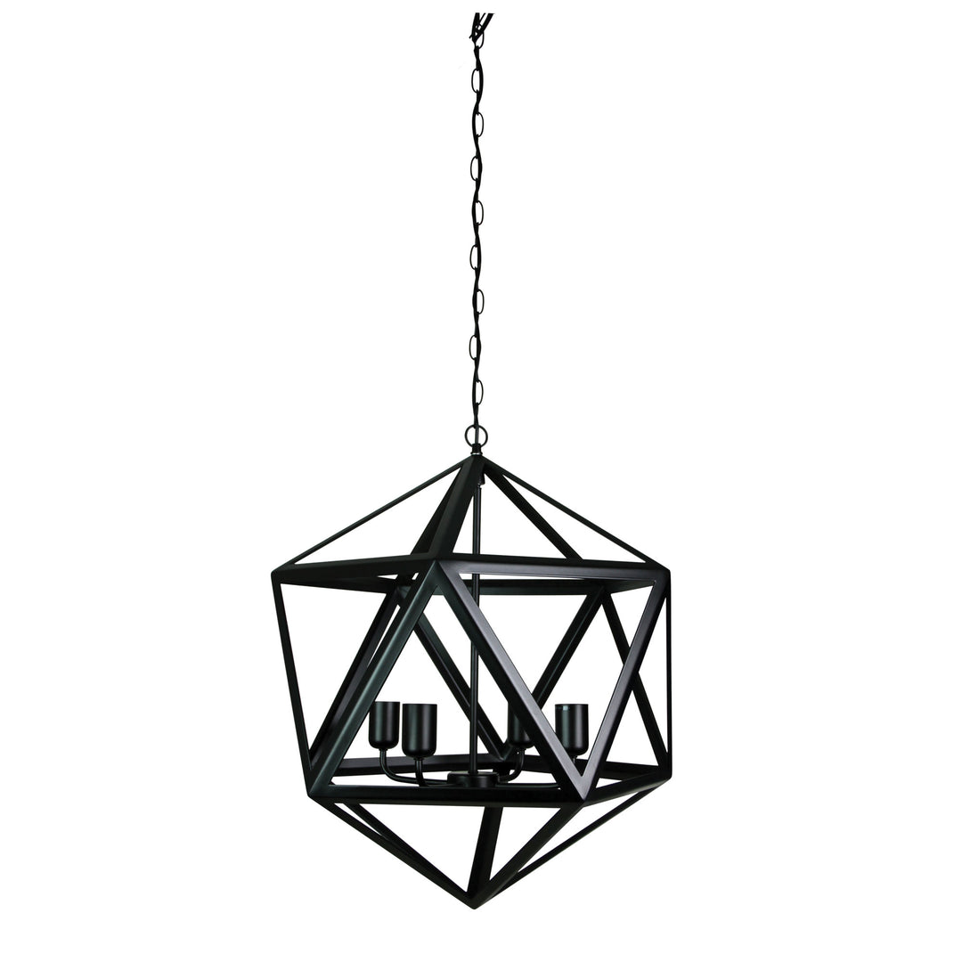 GEO 4 Geometric 4-light Pendant Matt Black Pendant