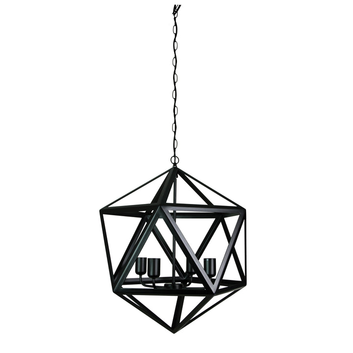 GEO 4 Geometric 4-light Pendant Matt Black Pendant