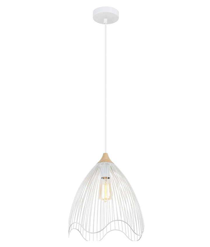 SPIAGGIA: Cone Shape & Wavy Edge Pendant Lights White Pendant