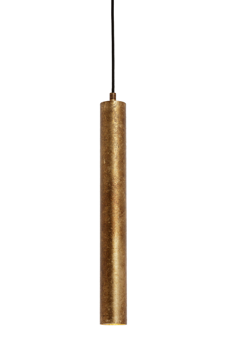 TORESS Aged Gold Cylinder Medium Pendant