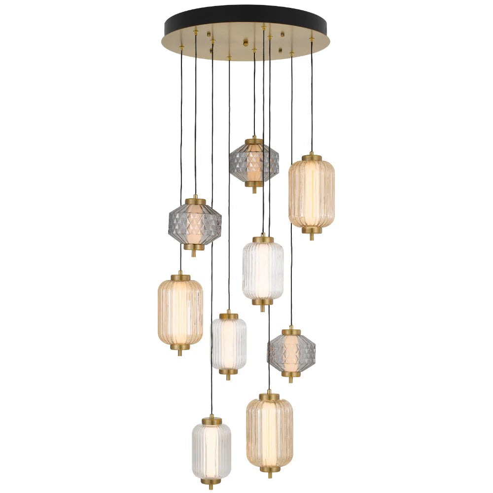 TORSO 9 LIGHT PENDANT Brass Pendant
