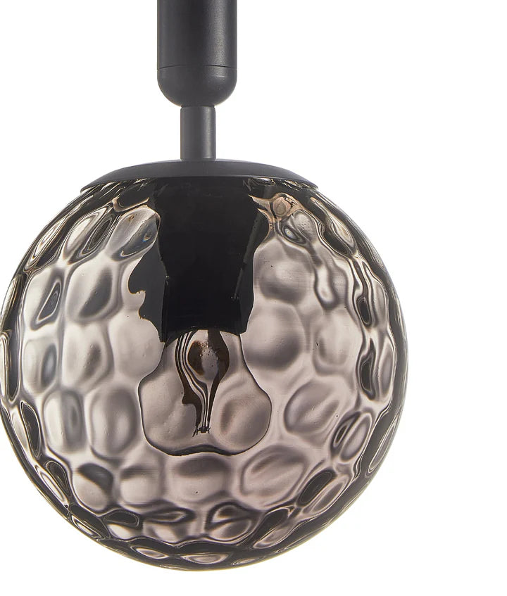 TRATTINO: Interior Bronze Amber / Smokey Black Spherical Glass Multiple Round Base Pendant Lights Pendant