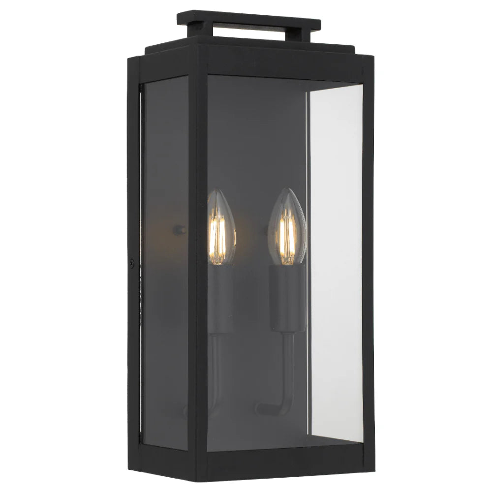 TRUMAN 2 LIGHT EXTERIOR WALL LIGHT Black WALL LIGHT