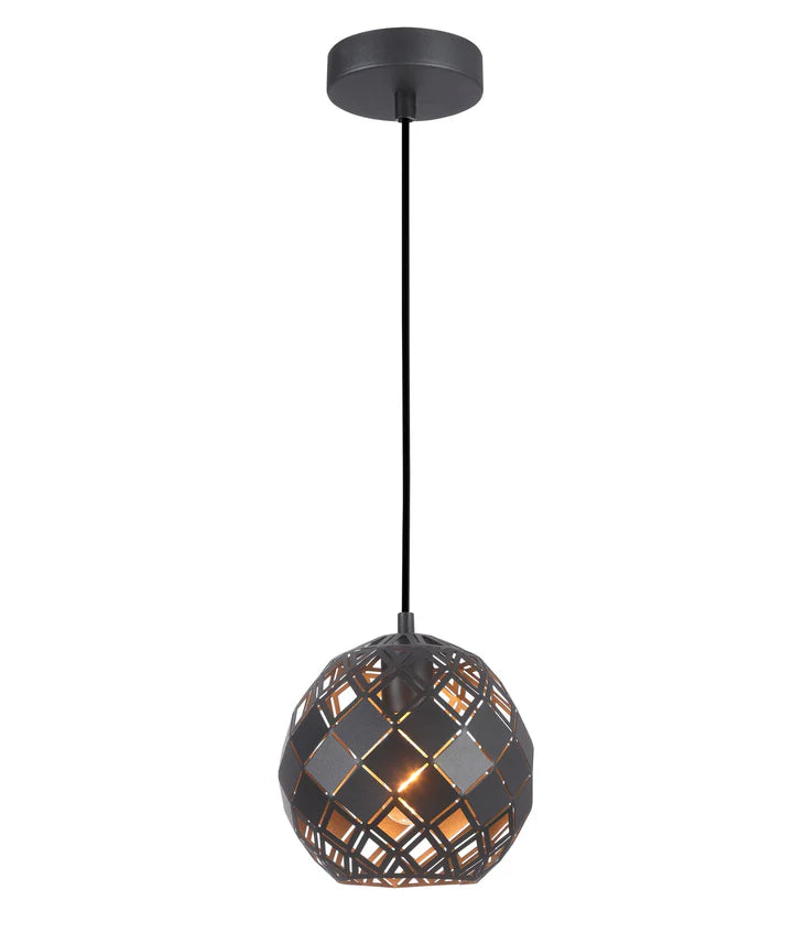 TUILE: Interior Small/Large Embossed Tiled Iron Wine Glass Shape Pendant Lights Small Matte Black Pendant