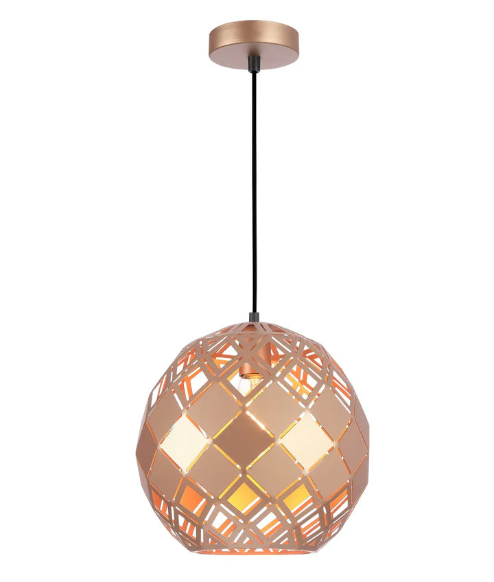 TUILE: Interior Small/Large Embossed Tiled Iron Wine Glass Shape Pendant Lights Large Champagne Gold Pendant
