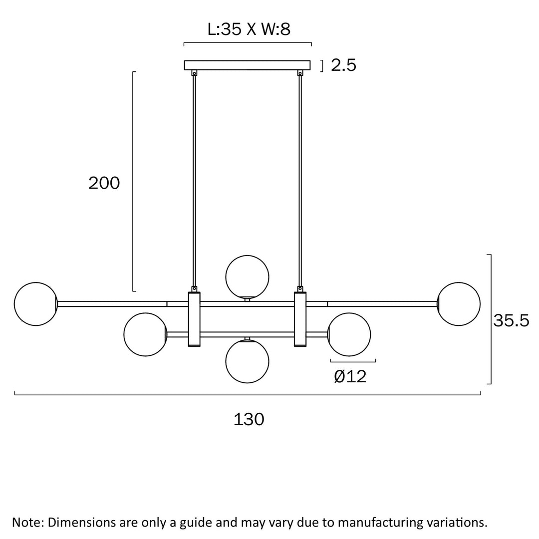 TYSON 6 LIGHT PENDANT BLACK Pendant