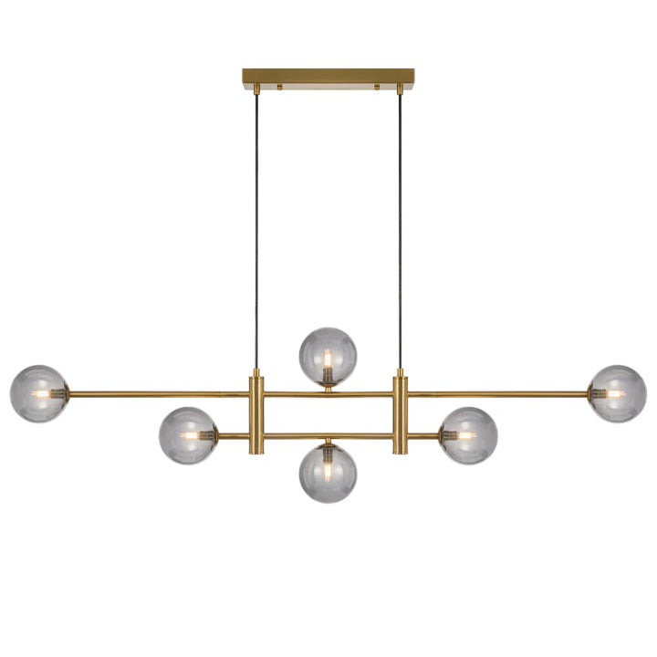 TYSON 6 LIGHT PENDANT ANTIQUE GOLD Smoke Pendant