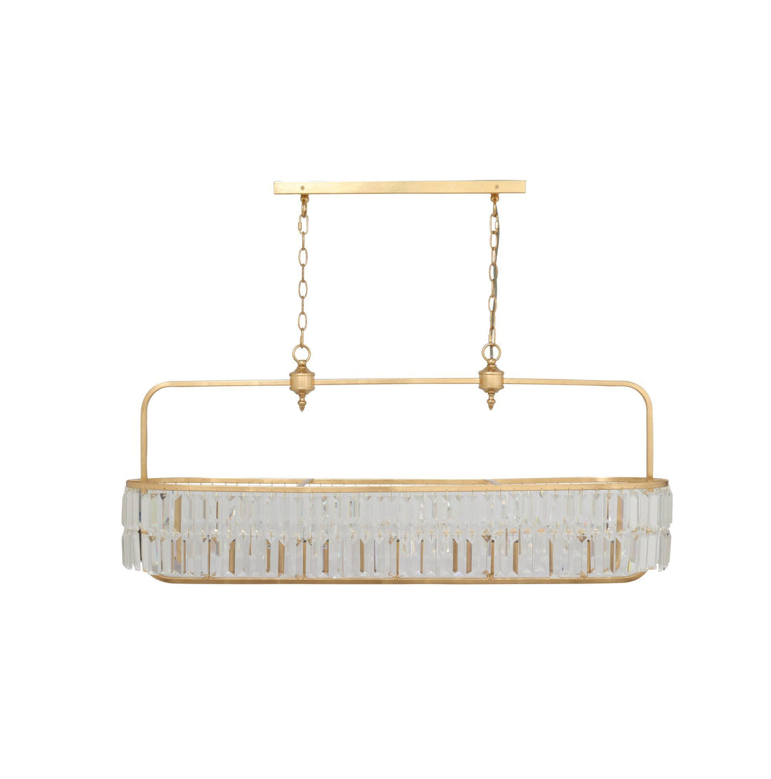 GOLD LEAF CLEAR CRYSTAL 5LT CHANDELIER Pendant