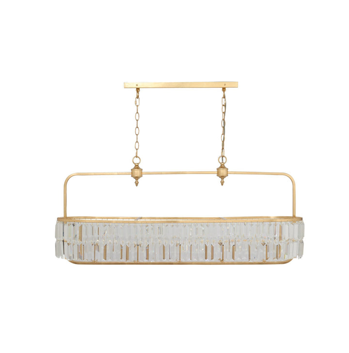 GOLD LEAF CLEAR CRYSTAL 5LT CHANDELIER Pendant