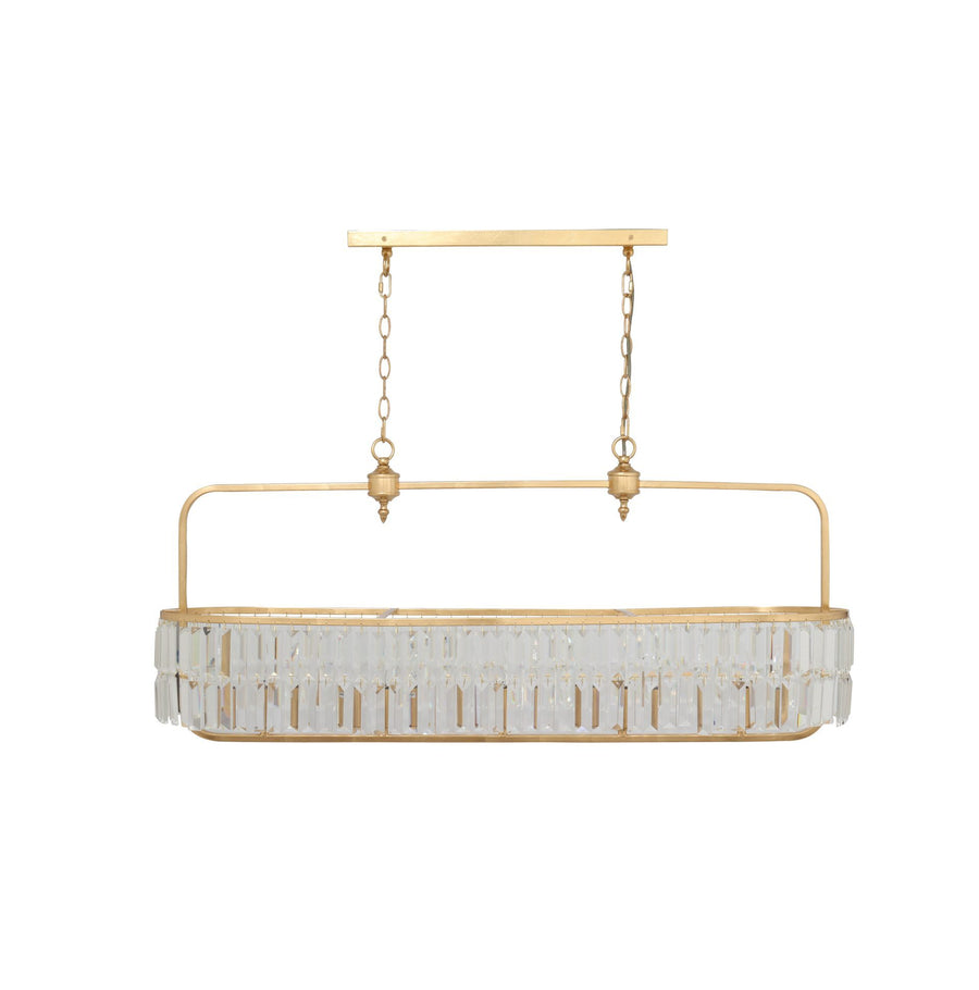 GOLD LEAF CLEAR CRYSTAL 5LT CHANDELIER Pendant