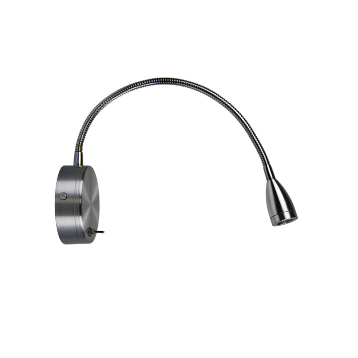 FLEXI 3W LED Switched Flexible Wall Light 30cm Brushed Chrome WALL LIGHT