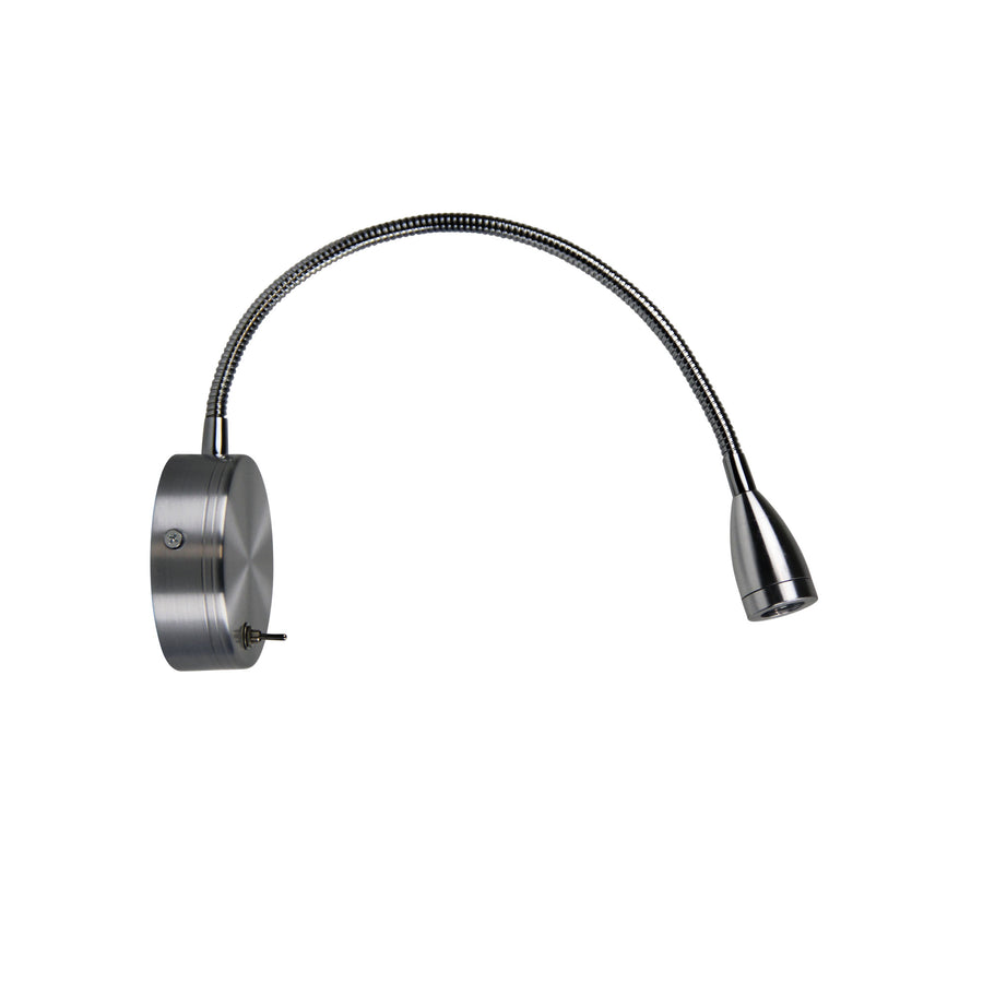 FLEXI 3W LED Switched Flexible Wall Light 30cm Brushed Chrome WALL LIGHT