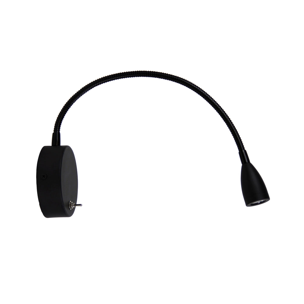 FLEXI 3W LED Switched Flexible Wall Light 30cm Black WALL LIGHT