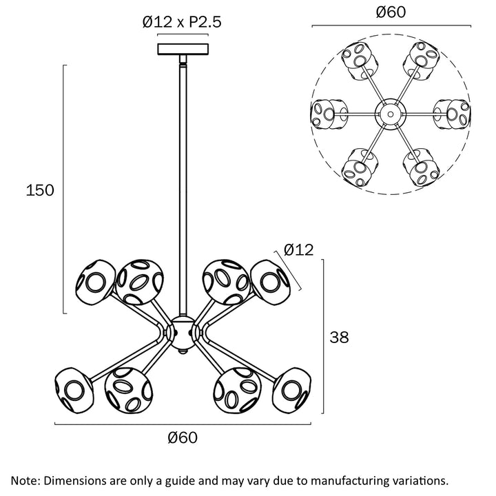 VARLIN 12 LIGHT PENDANT Pendant