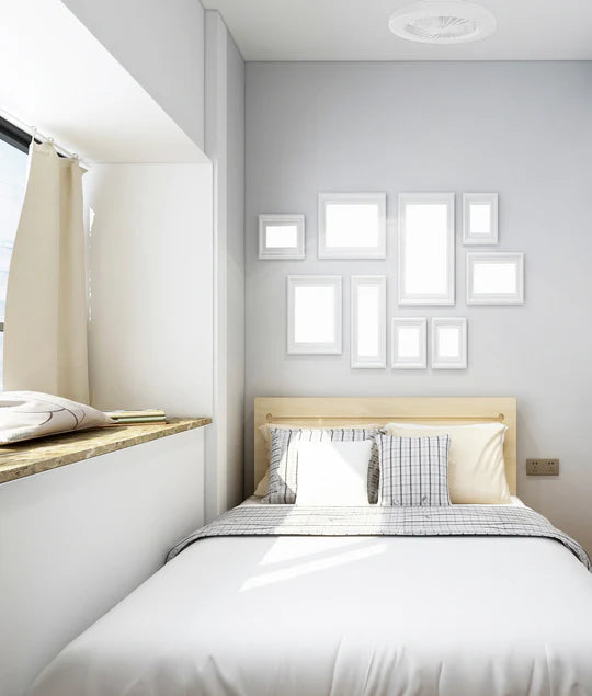 VIFTU: Interior Low Profile DC Surface Mounted Ceiling Fan with LED Tri-CCT Light Ceiling Fan