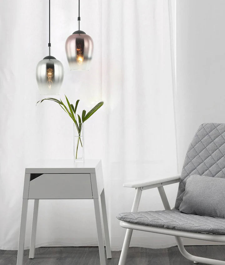 VINUM: Interior Wine Glass Shape Colour Fading Effect Glass Pendant Lights Pendant