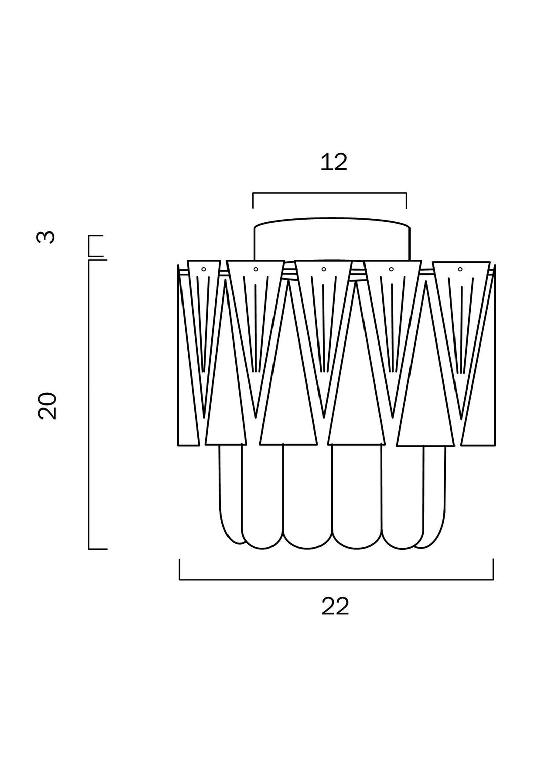 TELBIX VALERIE 22CM BATTEN FIX BATTEN FIX
