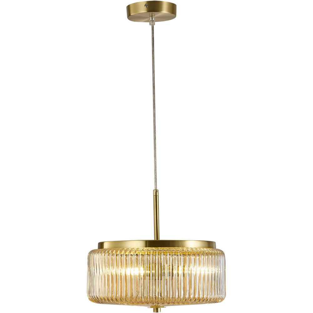 Whistler Contemporary Ribbed Glass G9 Pendant Amber Pendant
