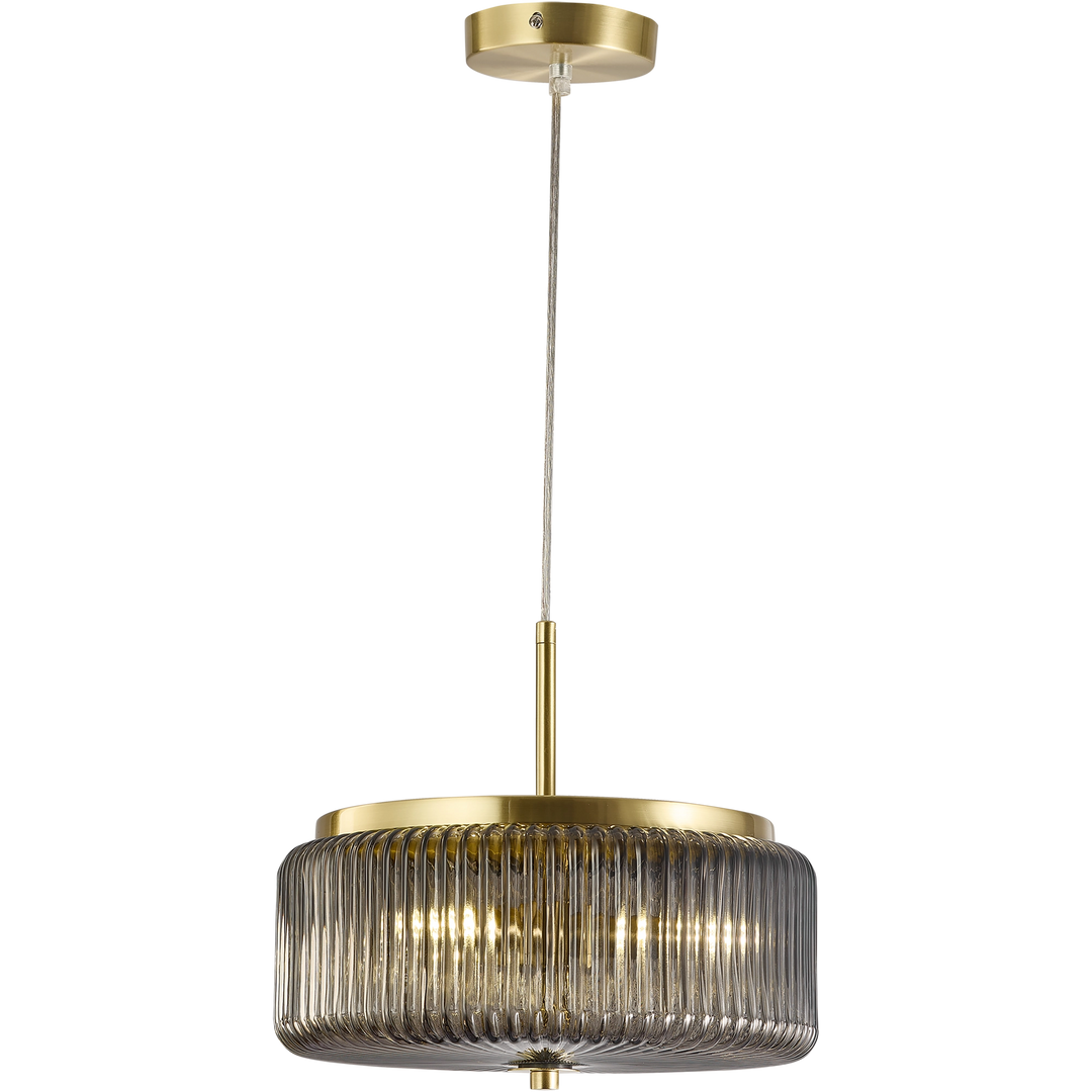 Whistler Contemporary Ribbed Glass G9 Pendant Smoke Pendant