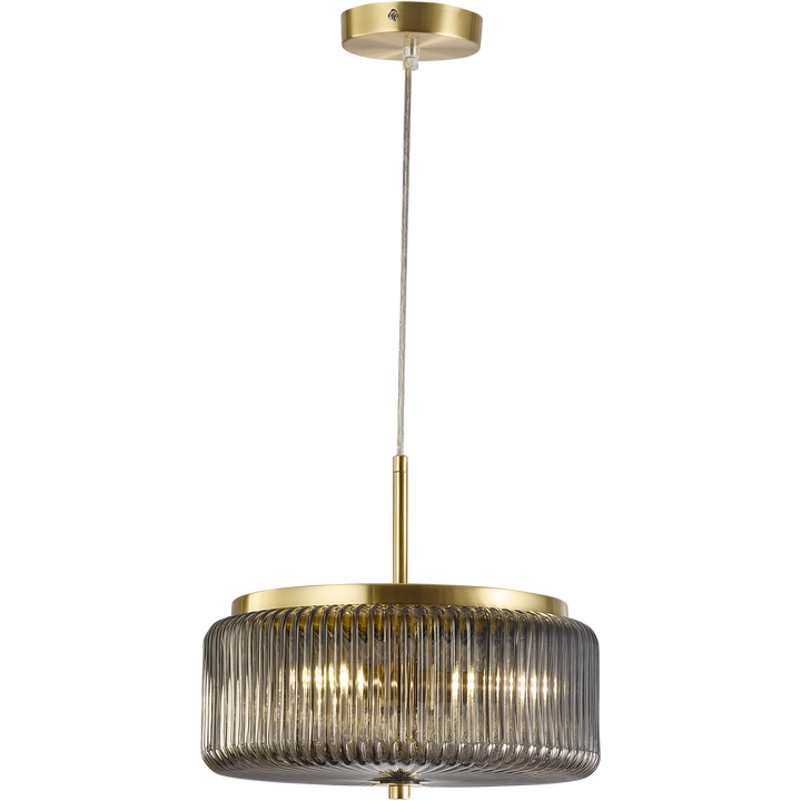 Whistler Contemporary Ribbed Glass G9 Pendant Smoke Pendant